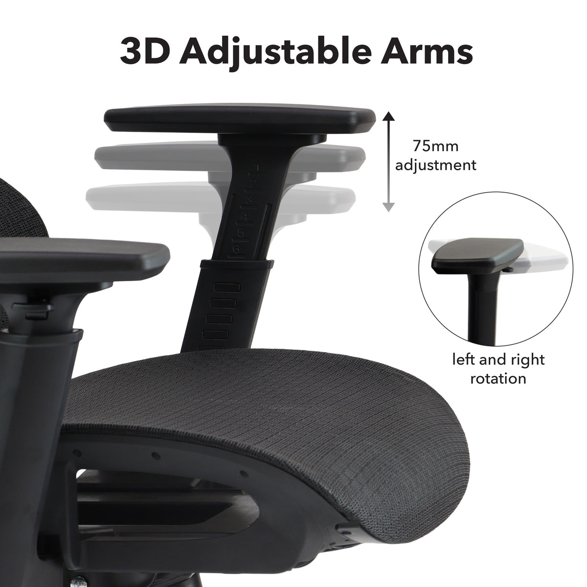 Zala mesh back operator chair with headrest and black mesh seat - view 5