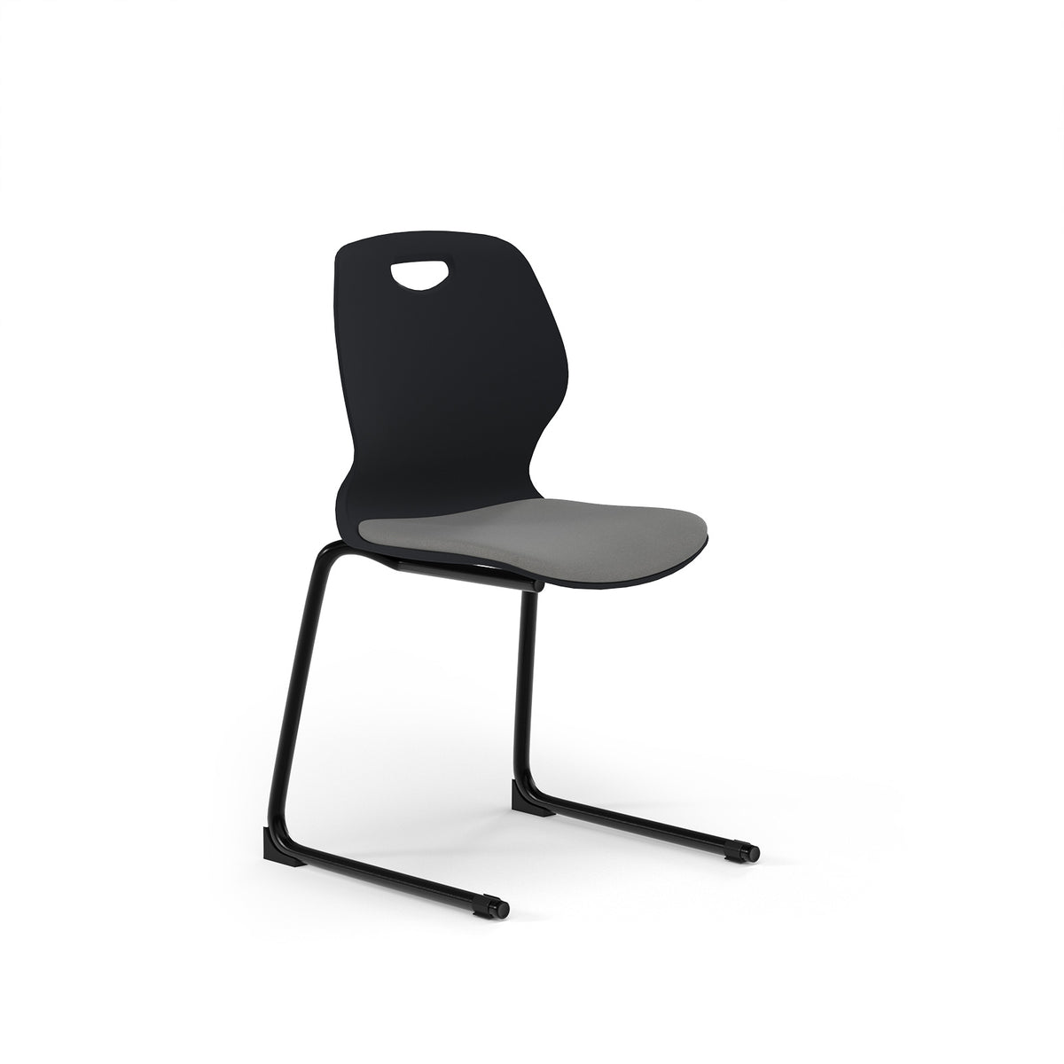 Zara - Multi-Purpose Chair Anthracite, Reverse Cantilever Black Base - view 1