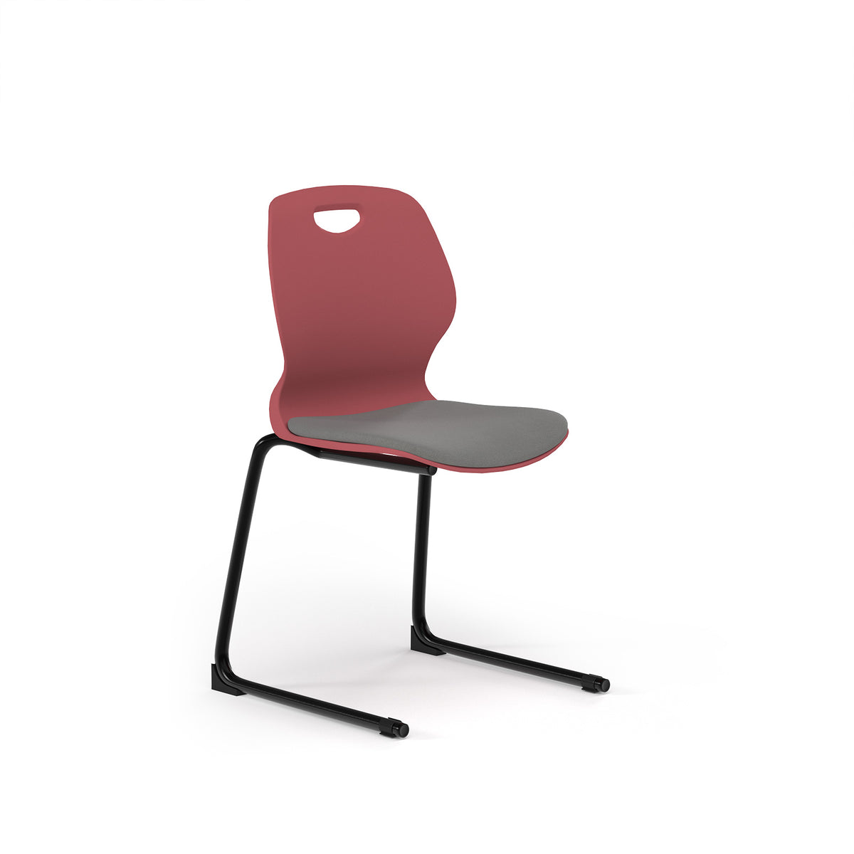 Zara - Multi-Purpose Chair Coral, Reverse Cantilever Black Base - view 1