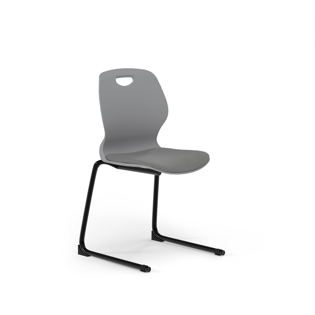 Zara - Multi-Purpose Chair Grey, Reverse Cantilever Black Base - view 1