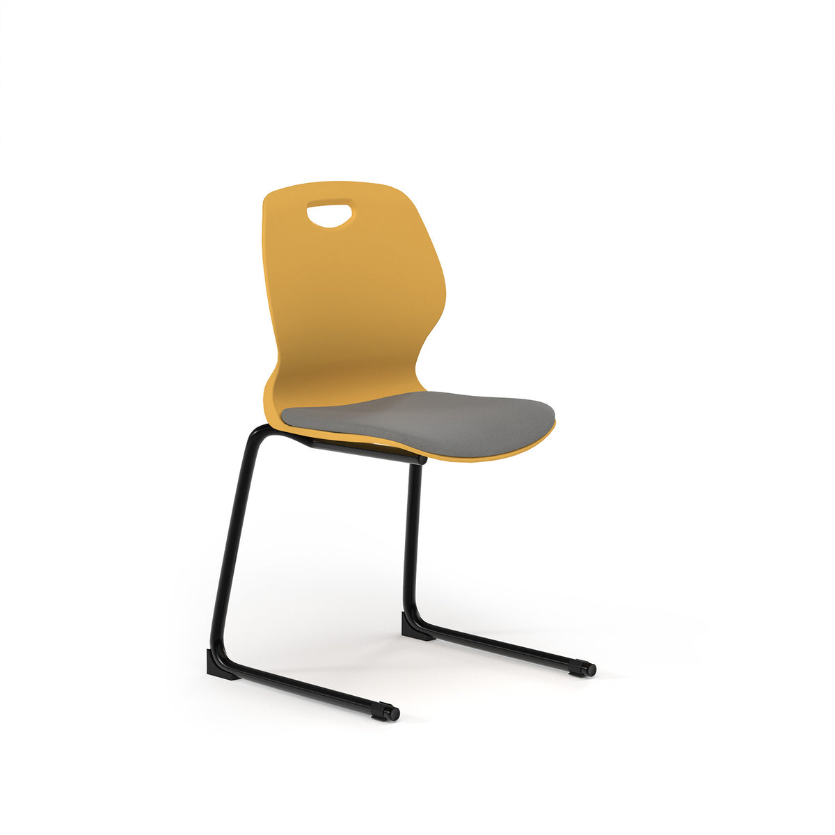 Zara - Multi-Purpose Chair Marigold, Reverse Cantilever Black Base - view 1 (zar102-sp-mg-k.jpg)