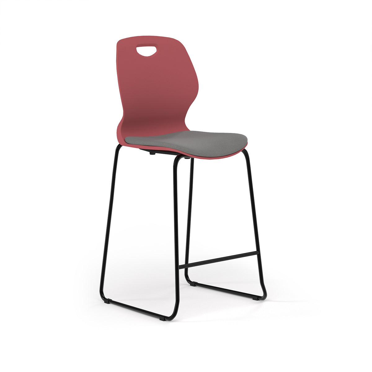 Zara - Multi-Purpose Chair Coral, Stool Sled Black Base - view 1
