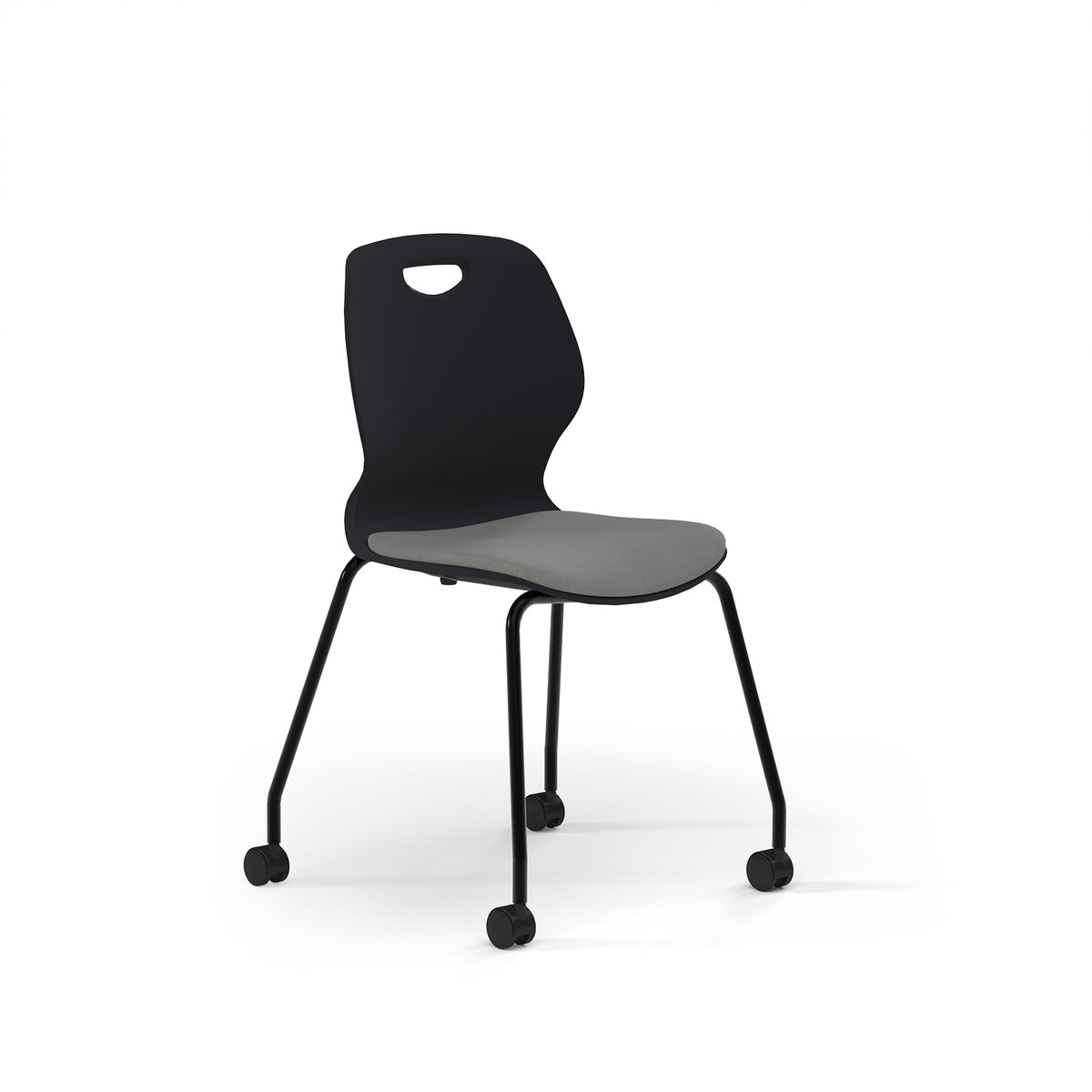 Zara - Multi-Purpose Chair Anthracite, 4 Legged Mobile Black Base - view 1