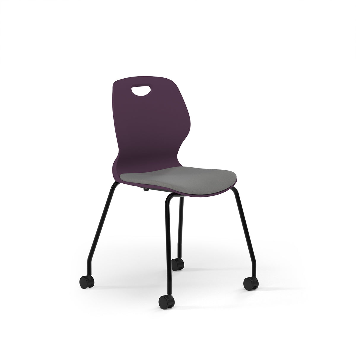 Zara - Multi-Purpose Chair Grape, 4 Legged Mobile Black Base - view 1