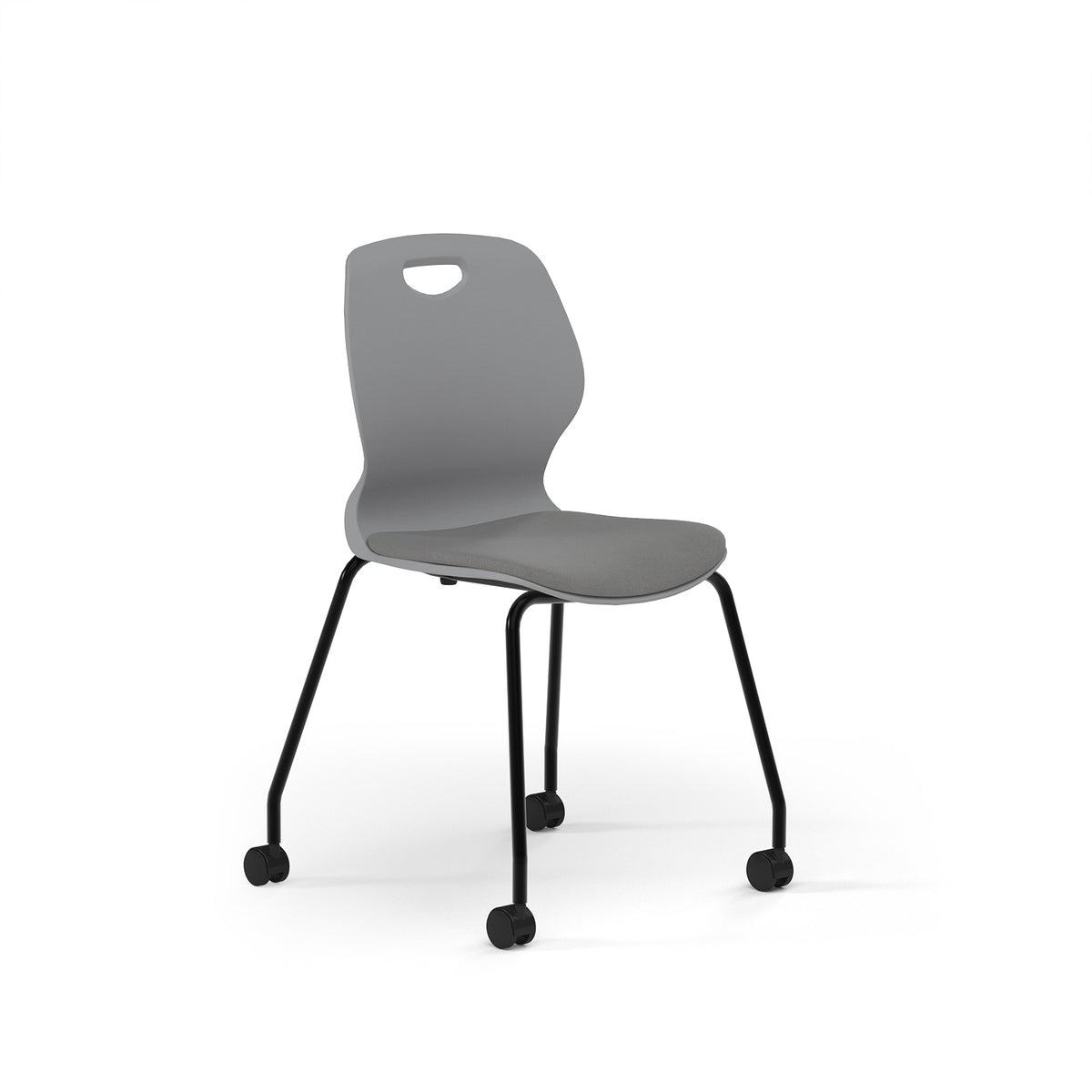 Zara - Multi-Purpose Chair Grey, 4 Legged Mobile Black Base - view 1