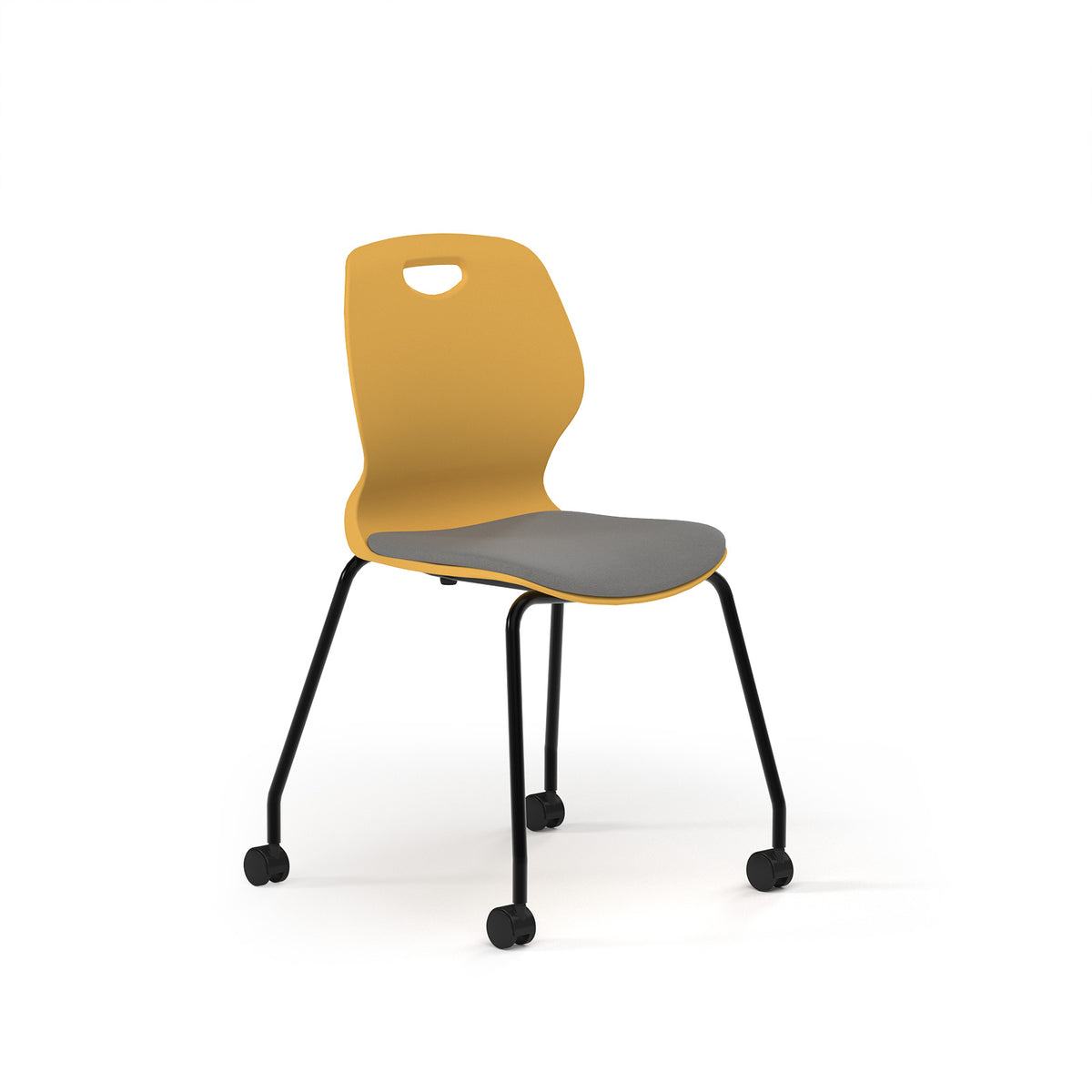 Zara - Multi-Purpose Chair Marigold, 4 Legged Mobile Black Base - view 1
