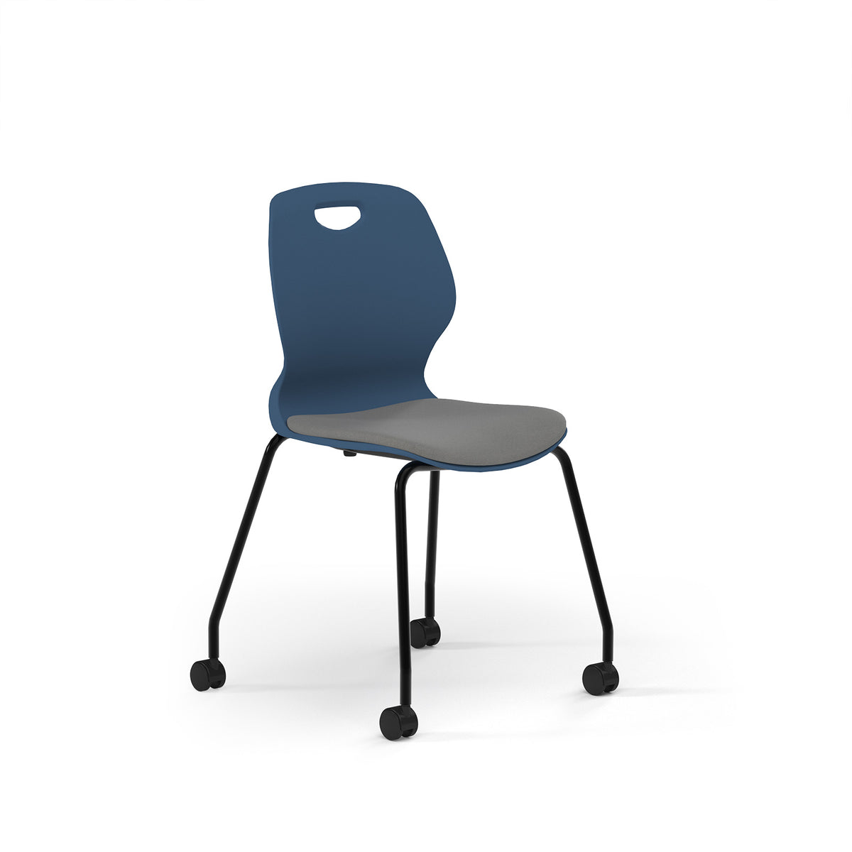 Zara - Multi-Purpose Chair Steel Blue, 4 Legged Mobile Black Base - view 1