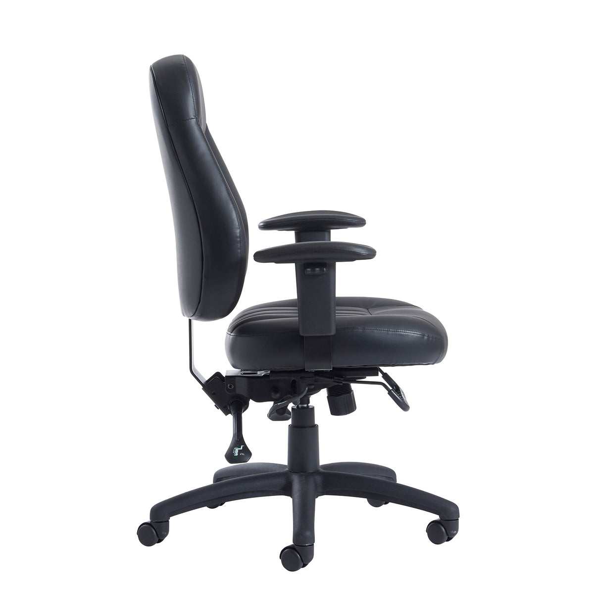 Zeus medium back 24hr task chair - black bonded leather - view 2