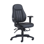 Zeus medium back 24hr task chair - black bonded leather - view 1