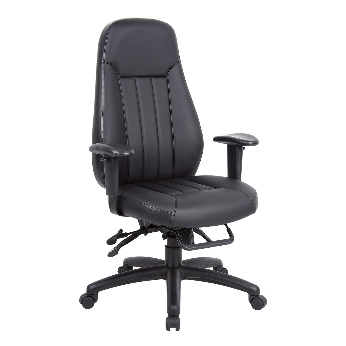 Zeus high back 24hr task chair - black bonded leather - view 1