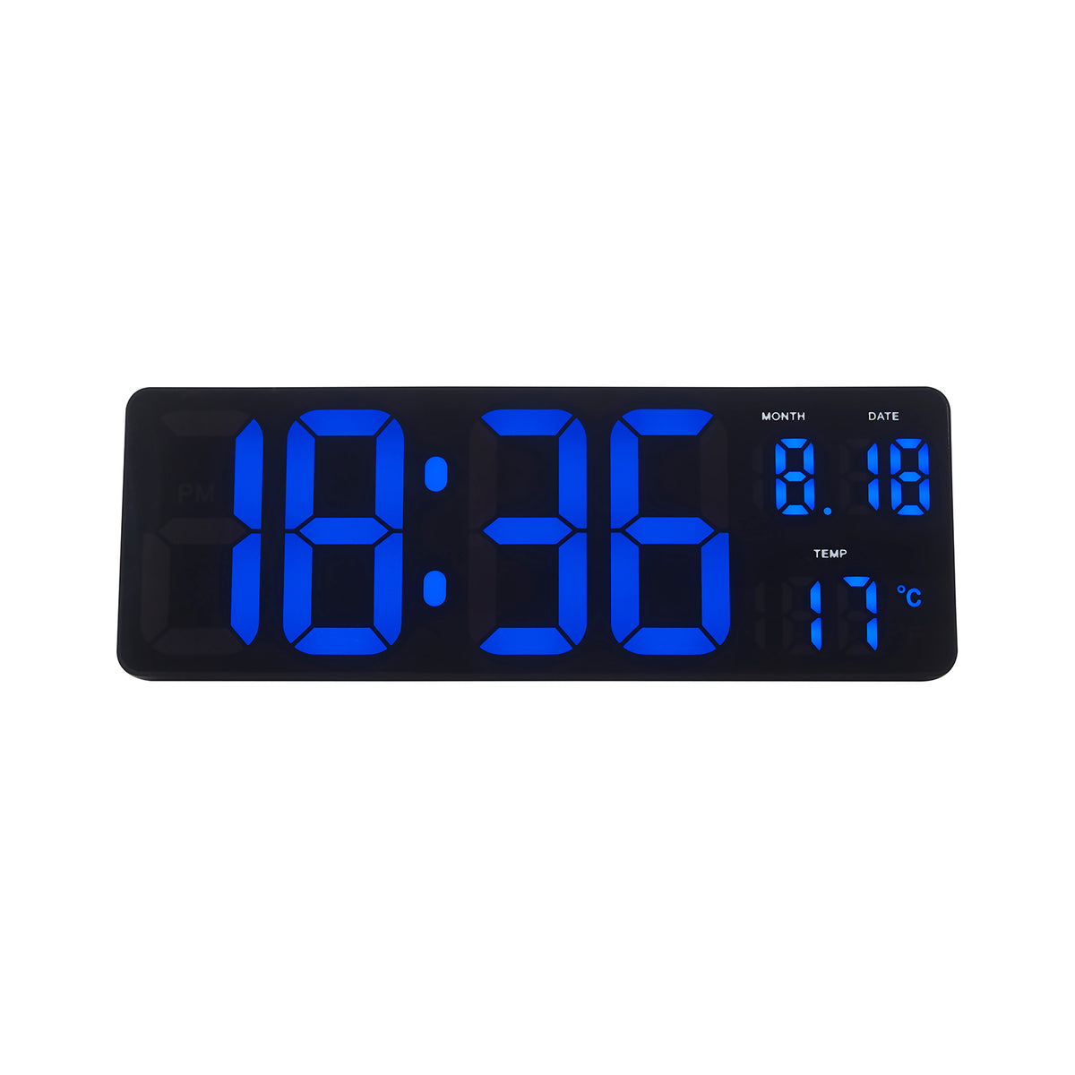 Zeneth digital LED multifunctional wall or table clock - Black - view 1